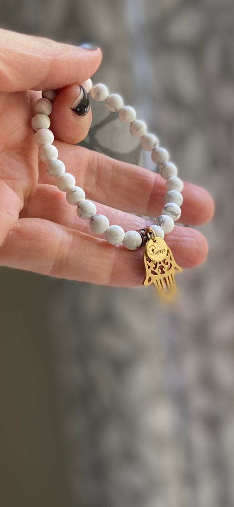 White Stone Howlite Bead Bracelet, For Healing, Size: 8 mm at Rs 180/piece  in Khambhat